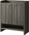 Axyaa Fluted Shoe Cabinet: 41'' Tall 2-Door Storage Organizer with 5-Tier Shelves