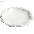 Axyaa Ceramic Steak Plate Irregular Shape Dinner Plate Kitchen Serving Tray