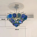 Axyaa French Colorful Chandelier Glass Pendant Lamp for Luxury Living