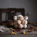 Axya Wrought Iron Egg Cage Basket with Wood Handle