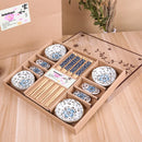 Axyaa Cherry Blossom Ceramic Sushi & Sashimi Dinnerware Set (12Pcs)