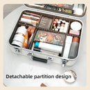 Axyaa Stylish Travel Makeup Case with LED Mirror, Divider and Brush Tray