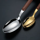 Axyaa Stainless Steel Cutlery Set with Wooden Handle - 16 Piece Dining Set