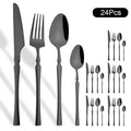 Axyaa 24Pcs Pink Gold Stainless Steel Cutlery Set - Western Flatware Tableware