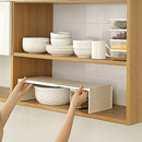 Axyaa Retractable Organizer Rack for Kitchen Cupboard, Wardrobe, and Makeup Cabinet Storage
