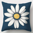 Axyaa Blue Floral & Geometric Print Throw Pillow Covers, 17.7" Square, Zip Closure