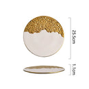 Axyaa Electroplated Ceramic Steak Plate Set