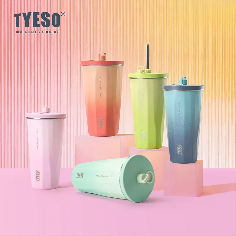 Axyaa 600ml Stainless Steel Thermos Water Bottle Coffee Cup Gradient Insulated Mug