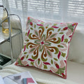 Axyaa Ethnic Floral Embroidered Pillowcase - Cotton Throw Cushion Cover