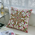 Axyaa Ethnic Floral Embroidered Cotton Throw Pillowcase Cover