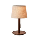 Axyaa Round Fabric Wood Base Table Lamp