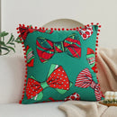 Axyaa Red Bow Romantic Cushion Cover 45x45cm for Living Room Sofa