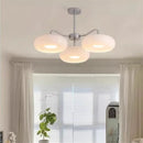Axyaa Mid Century Brass Glass Chandelier Light Fixture - Elegant Lighting for Home