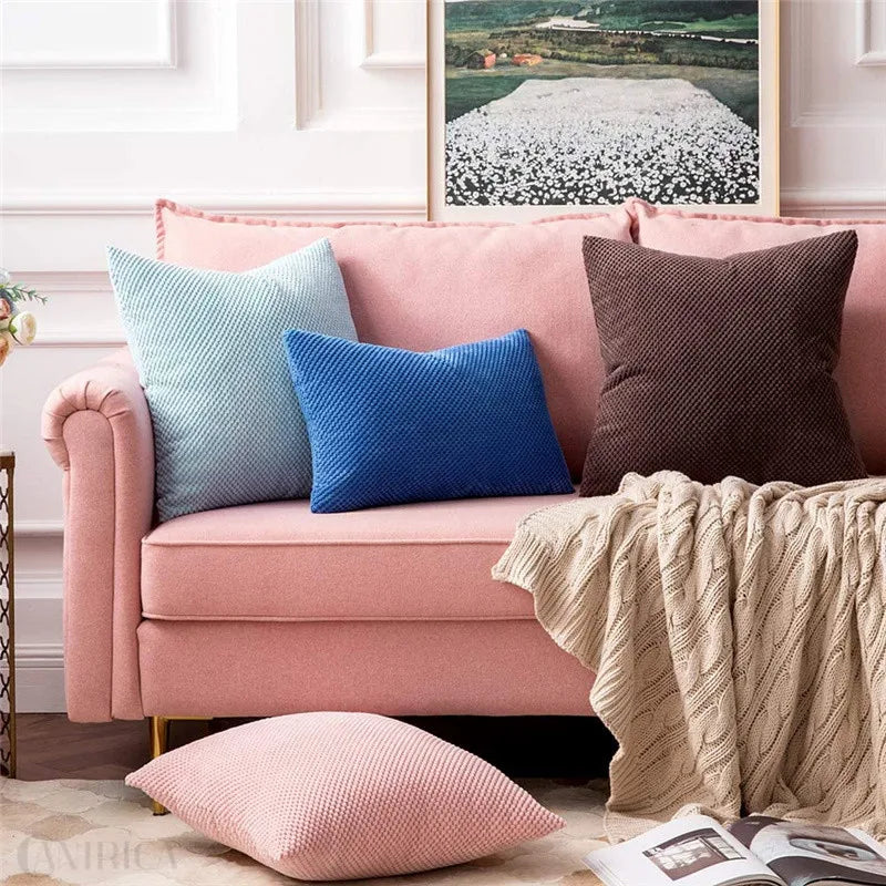 Axyaa Brown Cushion Cover 45x45cm Sofa Pillowcase for Four Seasons Decorative Home