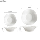 Axyaa Wave Edge Ceramic Service Bowl Set for Restaurant Tableware