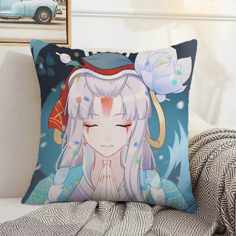 Axyaa 45x45cm Onmyoji Cushion Cover for Stylish Home Decor