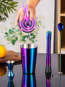 Axyaa Rainbow Boston Shaker Cocktail Bar Set Mixed Drink Martini Tools