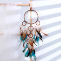 Axyaa Five-ring Tree of Life Dream Catcher with Natural Feathers