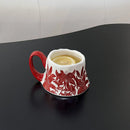 Axyaa Retro Orchid Ceramic Cups: Luxury Home Office Tea & Coffee Cup
