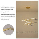Axyaa Modern Minimalism Gold Steel Hexagon LED Chandelier - Dimmable Pendant Light for Home and Bedroom
