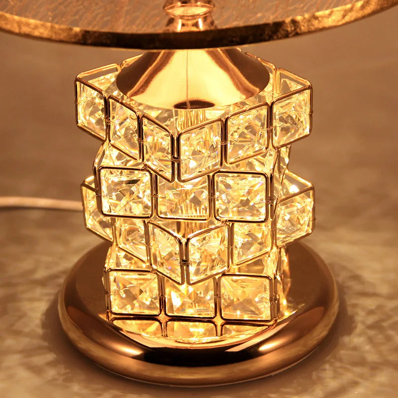 Axyaa Crystal Table Lamp: Elegant European Luxury for Sweet Bedroom Decor