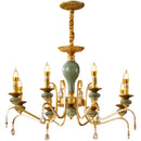 Axyaa Mediterranean Ceramic Crystal Chandelier - Elegant Lighting Fixture