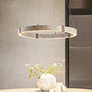 Axyaa Travertine Pendant Chandelier: Natural Stone Ceiling Light for Dining Room