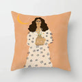 Axyaa Women Flower Oil Painting Decorative Pillowcase for Home Sofa Decor