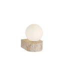 Axyaa Mini LED Wall Light White Glass Sconce with Natural Stone - Bedroom, Stairs, Aisle, Parlor
