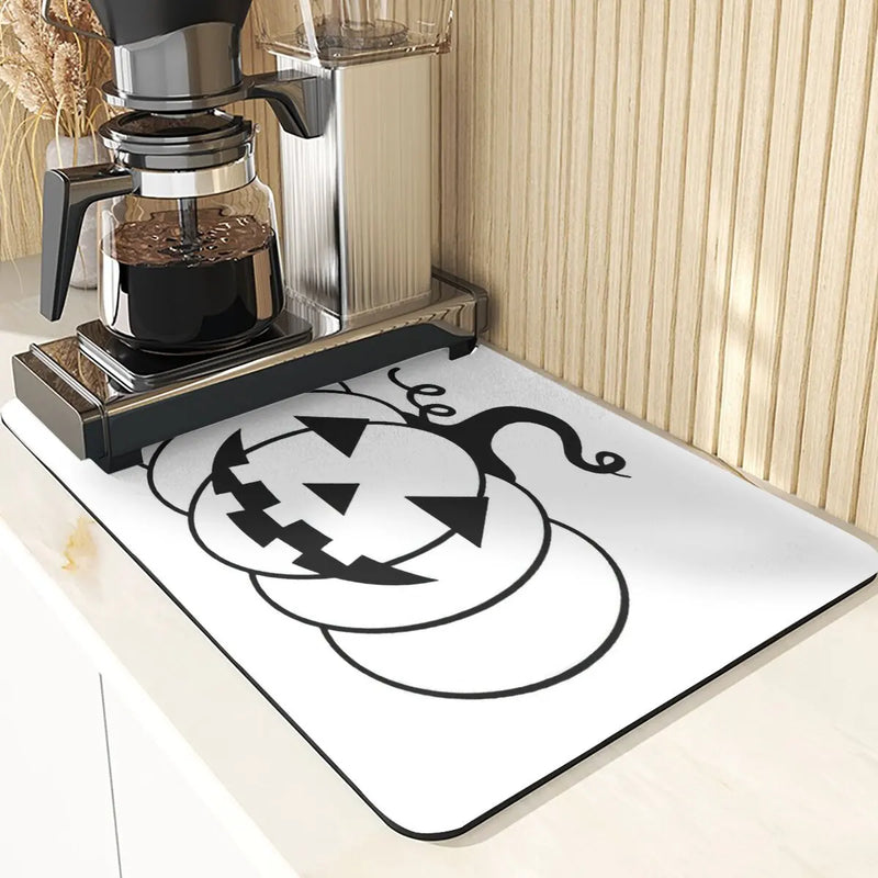 Axyaa Cute Turkey Pumpkin Kitchen Coasters Absorbent Non-Slip Thanksgiving Mat