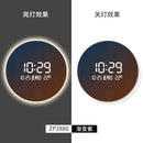 Axyaa Circular Decorative Human Body Induction Digital Clock Wall Lamp Living Room Wall