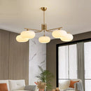 Nordic White Glass Pendant Lights by Axya - Modern Living Room Chandelier