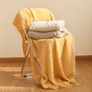 Axyaa Orange Red Knit Throw Blanket - Plaid Bedspread for Bed & Sofa