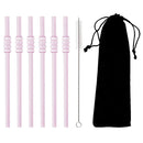 Axyaa Ice-sugar Gourd Glass Straws (8Pcs) - Bar Accessories for Drinks, Smoothies, Juice