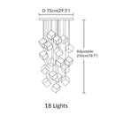 Axyaa Gold Glass Square LED Pendant Lightoom Lighting
