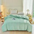 Axyaa Sanding Polyester Duvet Cover in White Grey, Queen Size 220*240cm