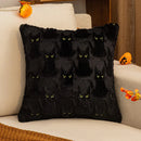Axyaa Black Plush Pillowcase: Halloween Festival Sofa Throw Pillow Cover