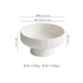 Axyaa White Striped Ceramic Dessert Sushi Plate Set of 4