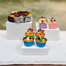 Acrylic White Cube Display Stand for Desserts & Toys by Axyaa