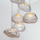 Axyaa Pebble Glass Pendant Lamp LED Chandelier for Luxury Living & Dining Rooms