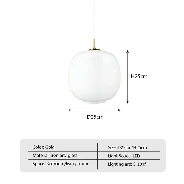 Axyaa White Glass Pendant Lights, Modern Kitchen Hanging Lamps, Minimalist Chandeliers