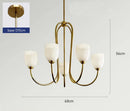 Axyaa pink & white glass pendant light with multiple lamp heads for French living room and bedroom.