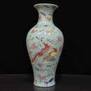 Axyaa Antique Ceramic Flower Vase with Birds and Phoenixes - Home Decor for Living Room