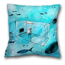 Axyaa Spaceman Astronaut Ocean Blue Pillow Cover for Home D��cor