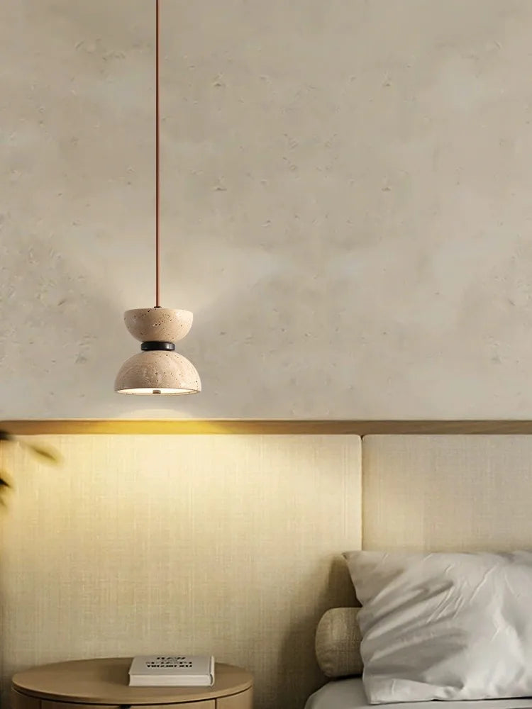 Axya Stone Line LED Pendant Chandelier for Bedroom and Dining Room