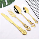Axyaa Vintage Crown Stainless Steel Cutlery Set for Home, Restaurants, Parties