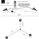 Axyaa Leaf Black Metal Chandelier Pendant Light for Modern Kitchen Dining Room
