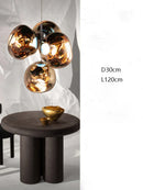 Axyaa Stainless Steel Ceiling Chandelier: Nordic LED Pendant Lamp for Dining & Living Room