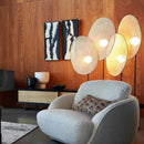 Axyaa Handmade Rattan Floor Lamp, Office LED Standing Light for Living Room & Bedroom