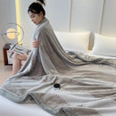 Axyaa Sherpa Chenille Knit Blanket - Soft Handmade Throw for Bed, Sofa, Couch